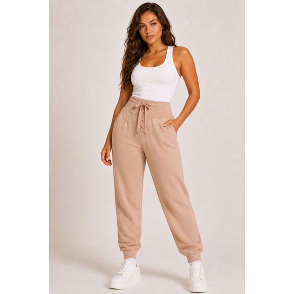 Victoria's Secret Pants - Victoria's Secret Jogger Sweatpants Lace Up Bare Nude Baggy High Waisted SizeXXL